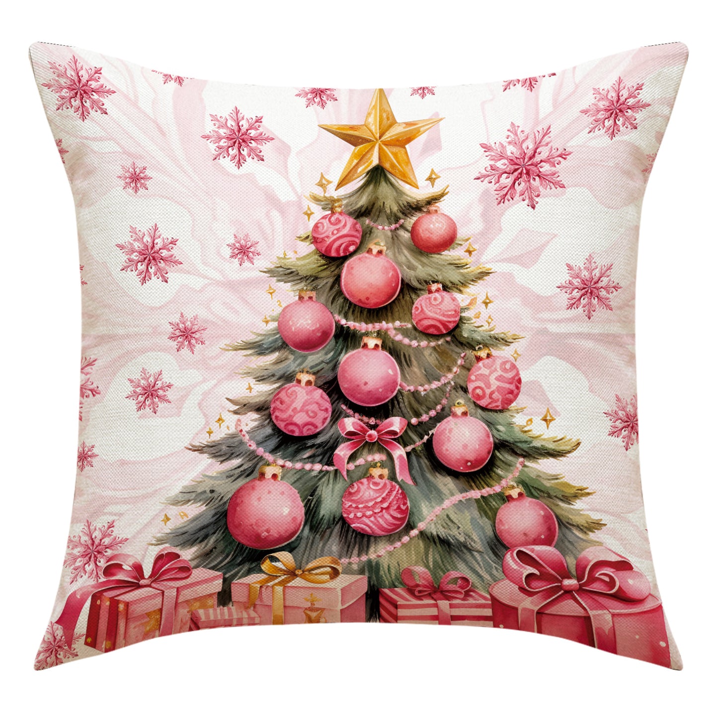 Cute Pink Christmas Cushion Cover