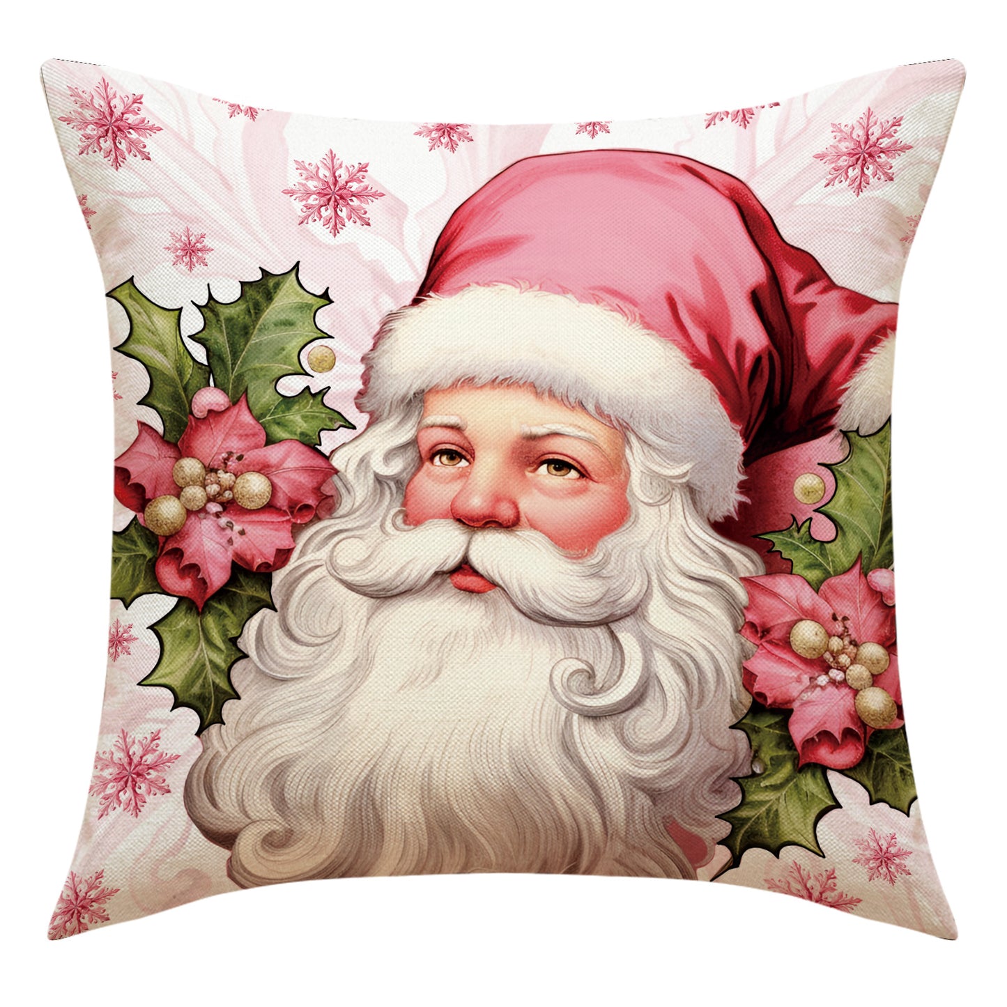 Cute Pink Christmas Cushion Cover