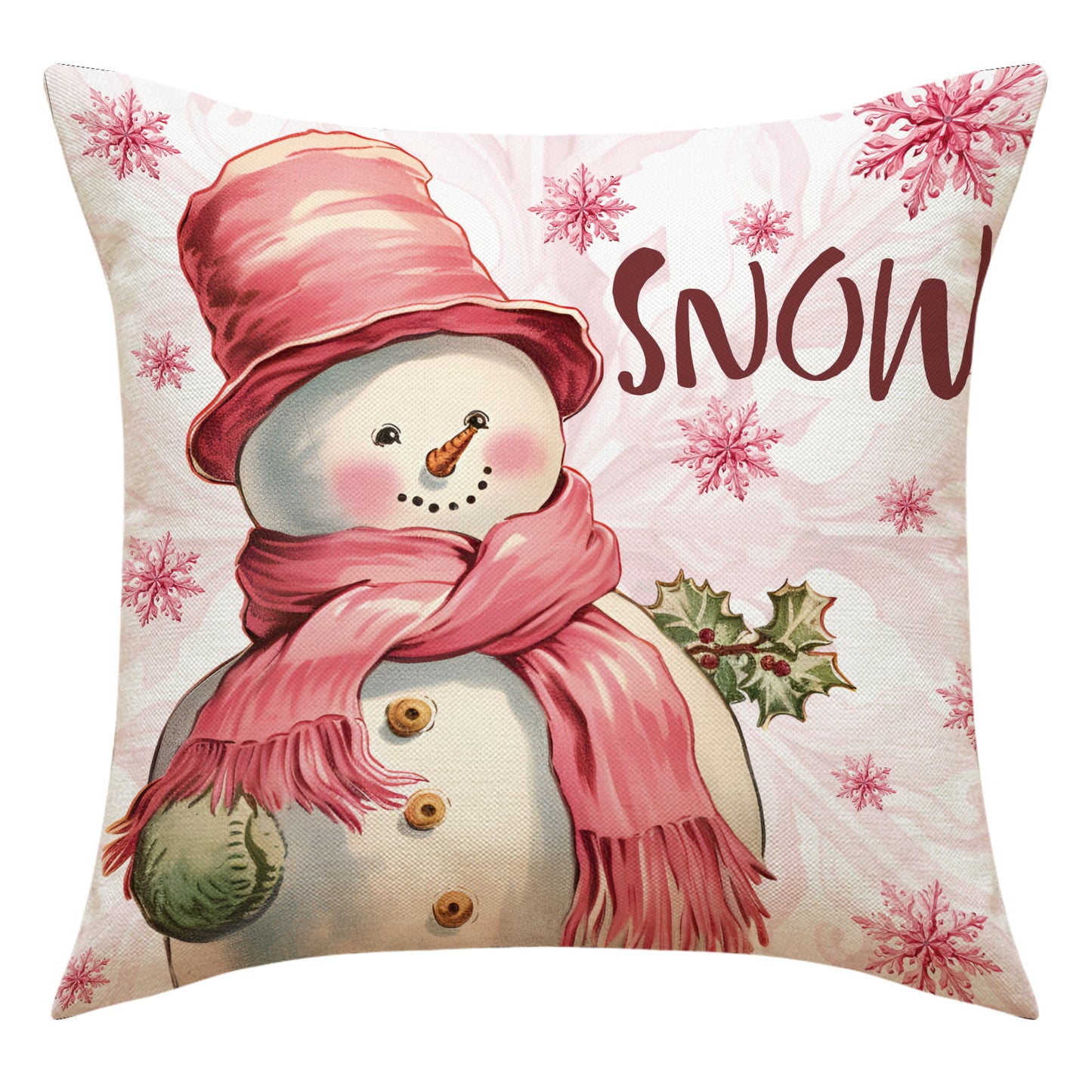 Cute Pink Christmas Cushion Cover