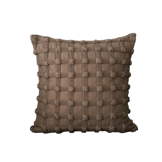 Brown Bubble Jacquard Cushion Cover