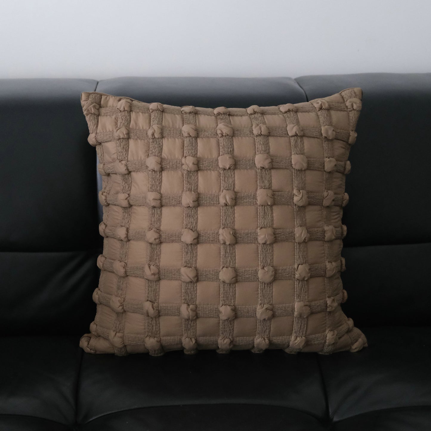 Brown Bubble Jacquard Cushion Cover